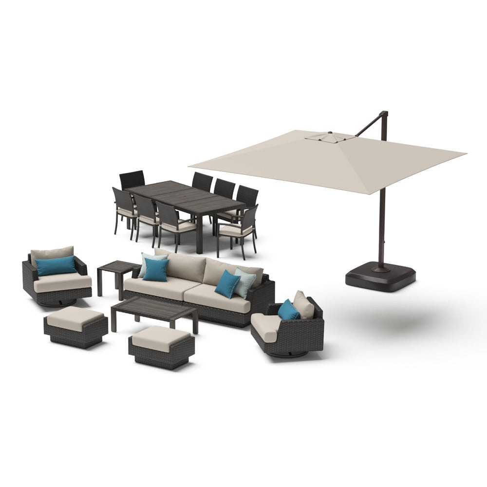 Portofino® Repose 18 Piece Sunbrella® Motion Wood Estate Set - Dove Gray