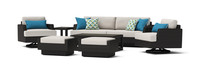 Portofino® Comfort 19 Piece Sunbrella® Outdoor Motion Wood Estate Set - Dove Gray
