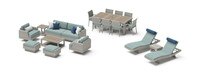 Portofino® Comfort 19 Piece Sunbrella® Outdoor Motion Wood Estate Set - Spa Blue