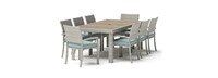Portofino® Comfort 19 Piece Sunbrella® Outdoor Motion Wood Estate Set - Spa Blue