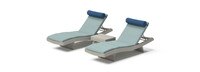 Portofino® Comfort 19 Piece Sunbrella® Outdoor Motion Wood Estate Set - Spa Blue