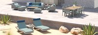 Portofino® Comfort 19 Piece Sunbrella® Outdoor Motion Wood Estate Set - Spa Blue