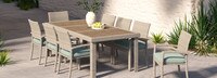 Portofino® Comfort 19 Piece Sunbrella® Outdoor Motion Wood Estate Set - Spa Blue