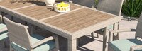 Portofino® Comfort 19 Piece Sunbrella® Outdoor Motion Wood Estate Set - Spa Blue
