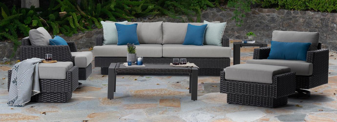 RST Brands Portofino Repose Outdoor Motion Estate Set - Thumbnail 3