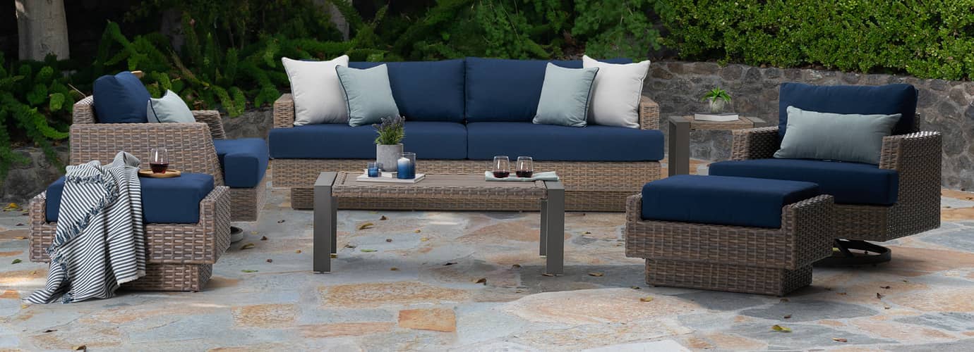 RST Brands Portofino Repose Outdoor Motion Estate Set - Thumbnail 5