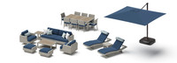 Portofino® Comfort 20 Piece Sunbrella® Motion Wood Estate and Furniture Cover Set - Laguna Blue