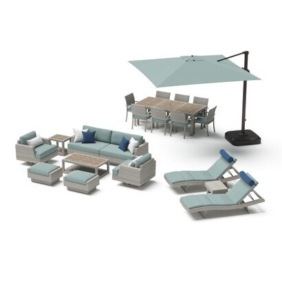 Portofino® Comfort 20 Piece Sunbrella® Motion Wood Estate and Furniture Cover Set - Spa Blue