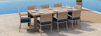 Portofino® Repose 9 Piece Sunbrella® Outdoor Dining Set - Laguna Blue