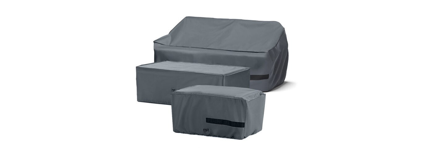 Deco Loveseat & Ottoman with Coffee Table Furniture Cover Set