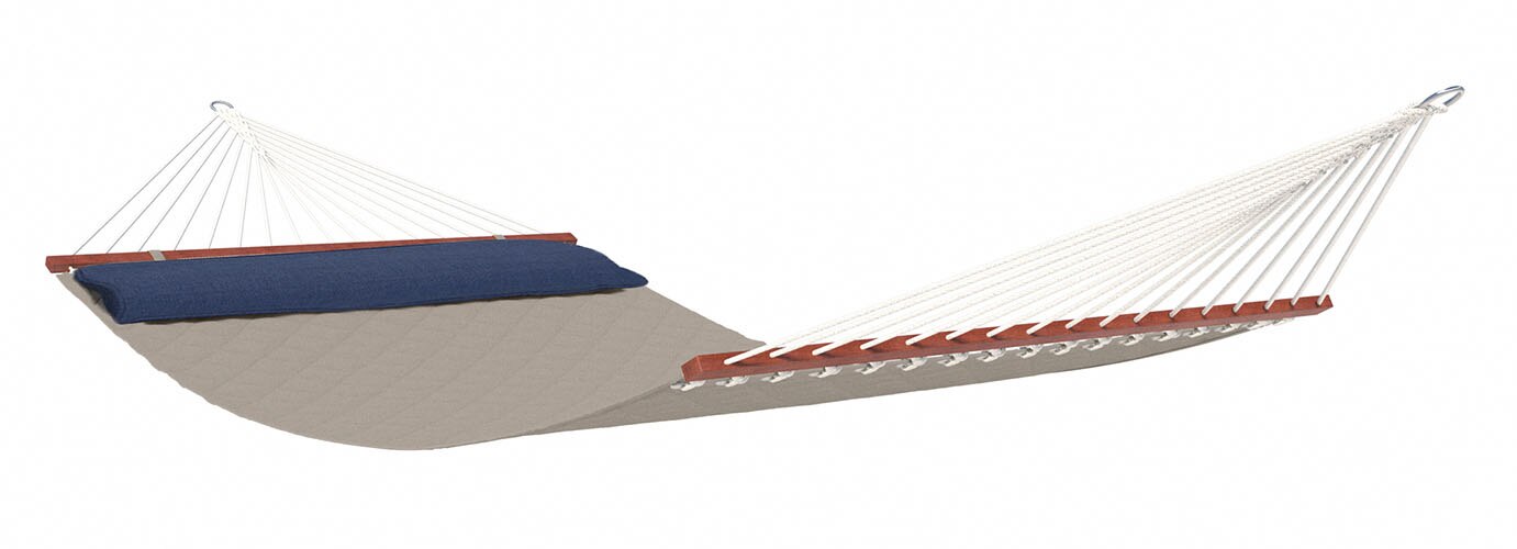 Sunbrella Quilted Hammock Bed - Taupe/Indigo