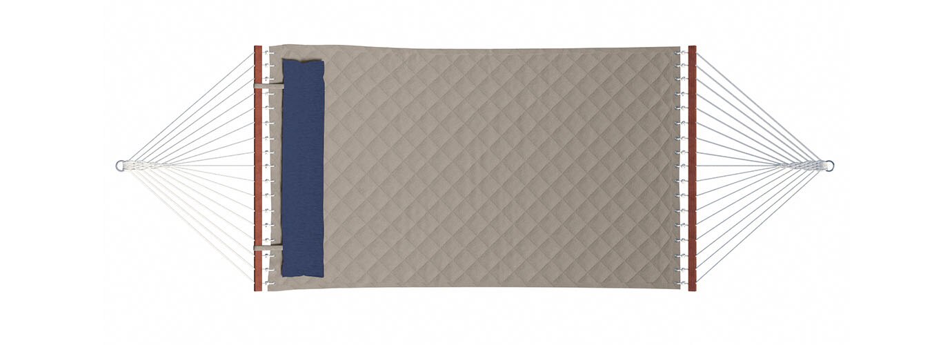 Sunbrella Quilted Hammock Bed - Taupe/Indigo