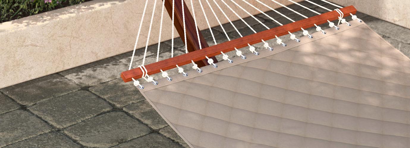 Sunbrella Quilted Hammock Bed - Taupe/Indigo