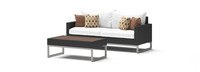 Milo™ Espresso 78in Sofa & Coffee Table Set - Moroccan Cream