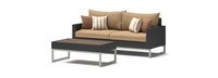 Milo™ Espresso 78in Sofa & Coffee Table Set - Maxim Beige