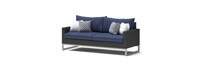 Milo™ Espresso 78in Sofa & Coffee Table Set - Navy Blue