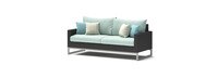 Milo™ Espresso 78in Sofa & Coffee Table Set - Spa Blue