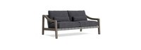 Del Mar 2 Piece Outdoor Sofa and Coffee Table Set in Weathered Teak - Plain Weave Charcoal