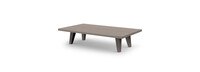 Del Mar 2 Piece Outdoor Sofa and Coffee Table Set in Weathered Teak - Plain Weave Charcoal