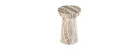 Grover Outdoor Faux Stone Chalice Side Table - Gray
