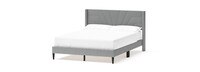 Lindon Deco Upholstered Queen Bed in a Box in Charcoal