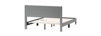 Lindon Deco Upholstered Queen Bed in a Box in Charcoal