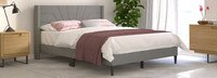 Lindon Deco Upholstered Queen Bed in a Box in Charcoal
