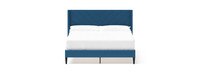 Lindon Chevron Upholstered Queen Bed in a Box in Navy Blue