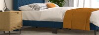 Lindon Chevron Upholstered Queen Bed in a Box in Navy Blue