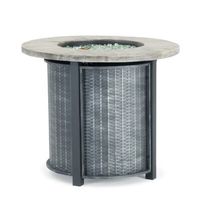 Sego Lily™ Logan Steel Outdoor Round Fire Table - Gray