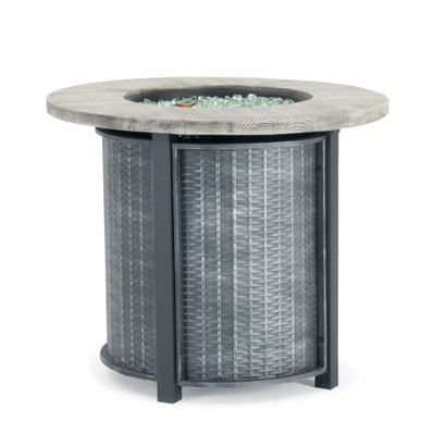 Sego Lily™ Logan Steel Outdoor Round Fire Table - Gray