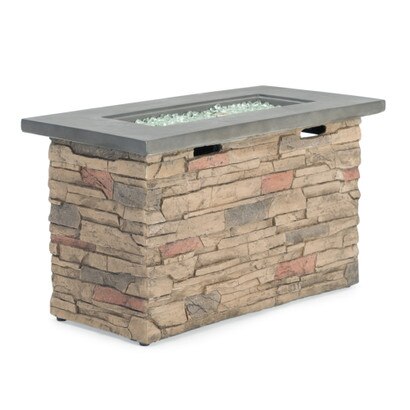 Sego Lily™ Sage 42x20 Stone Fire Table - Gray