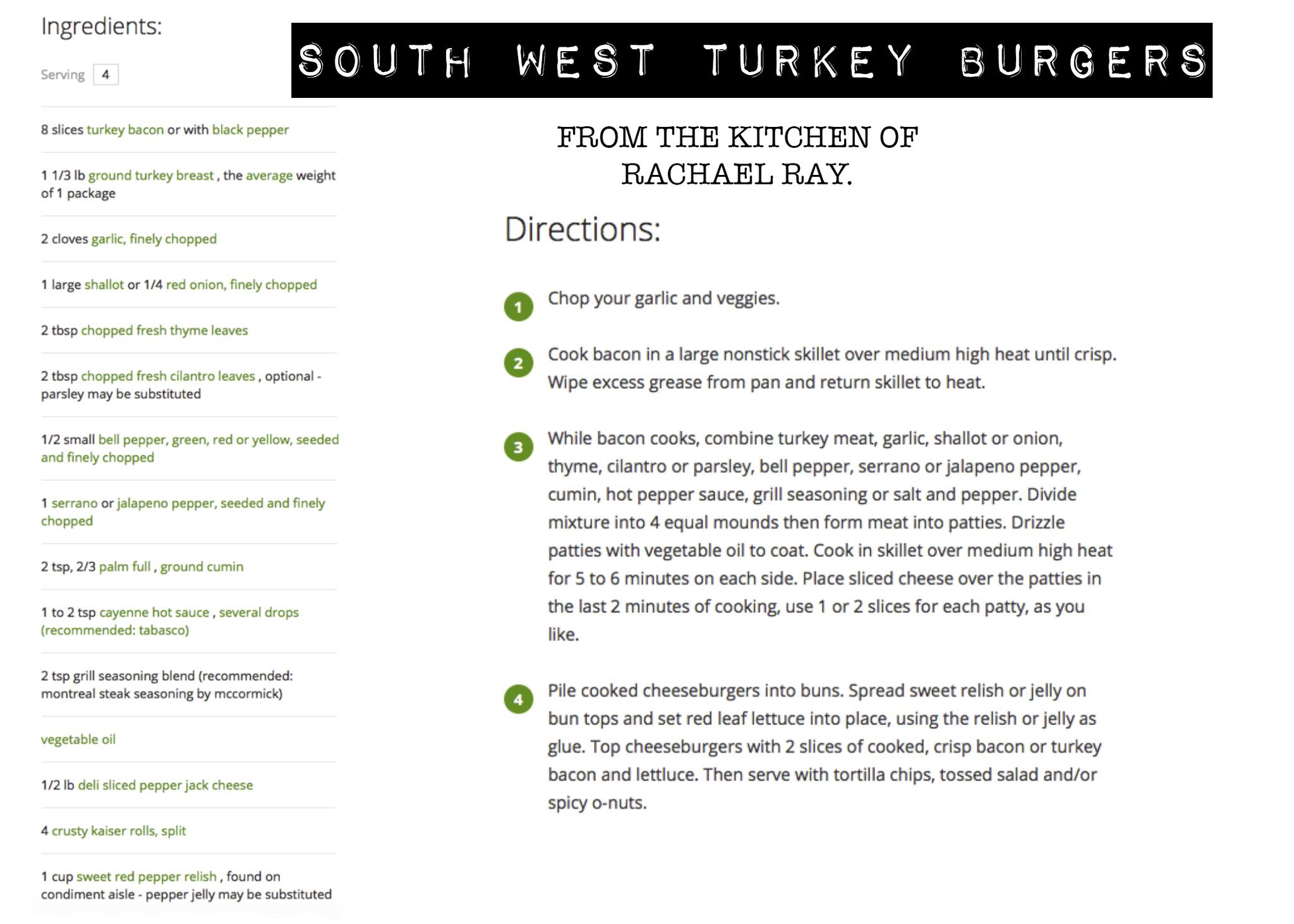 South West Turkey Burger Recipe